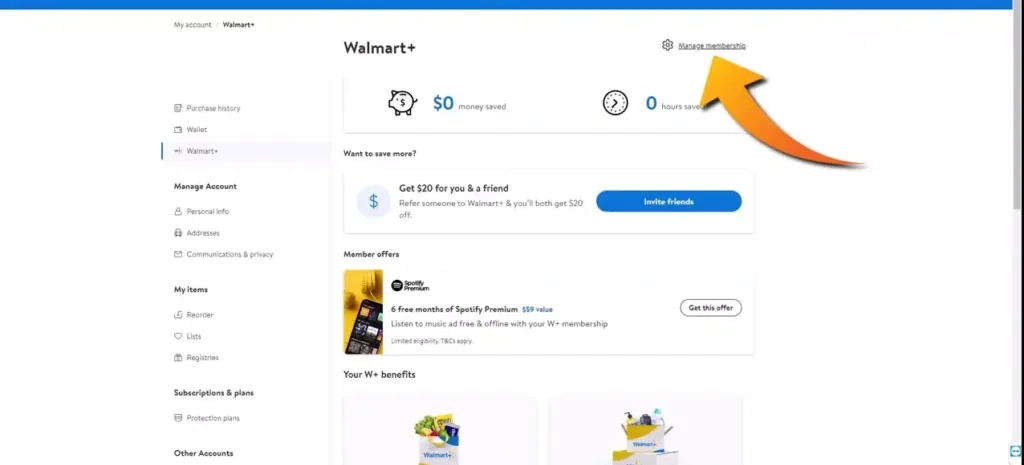 Cancel Walmart Plus Membership