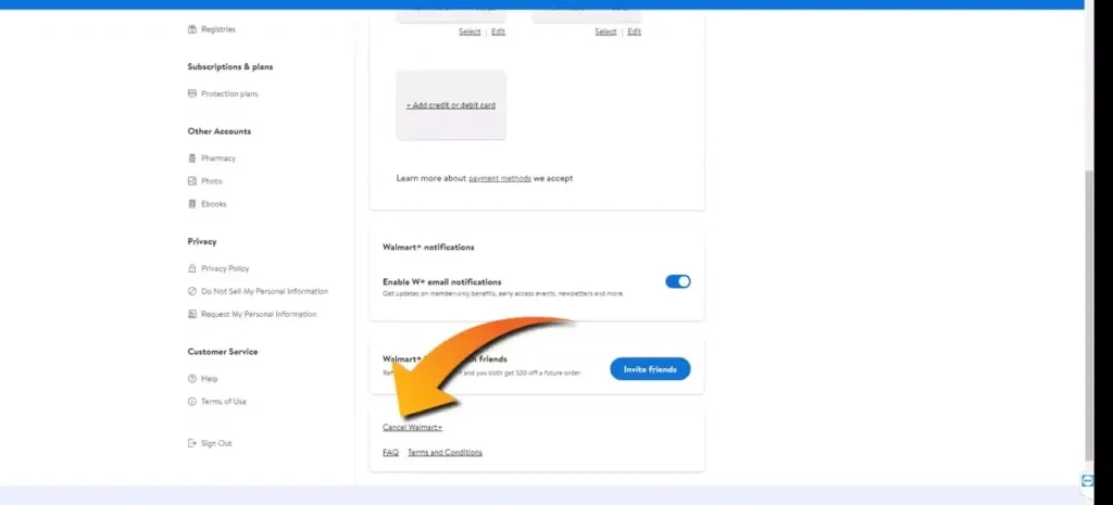 Cancel Walmart Plus Membership