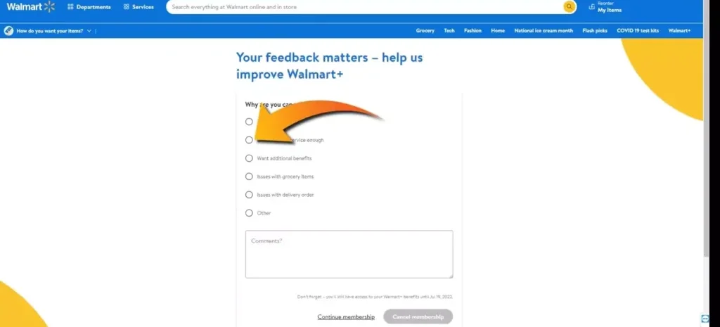 Cancel Walmart Plus Membership