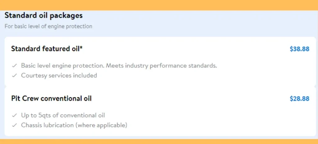 Oil Change at Walmart
